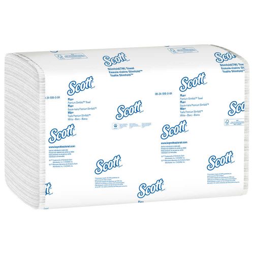 Control Plus Slimfold 1-Ply Paper Towel 7.5''x11.6'', Pack, White (90 Per Pack, 24 Packs)