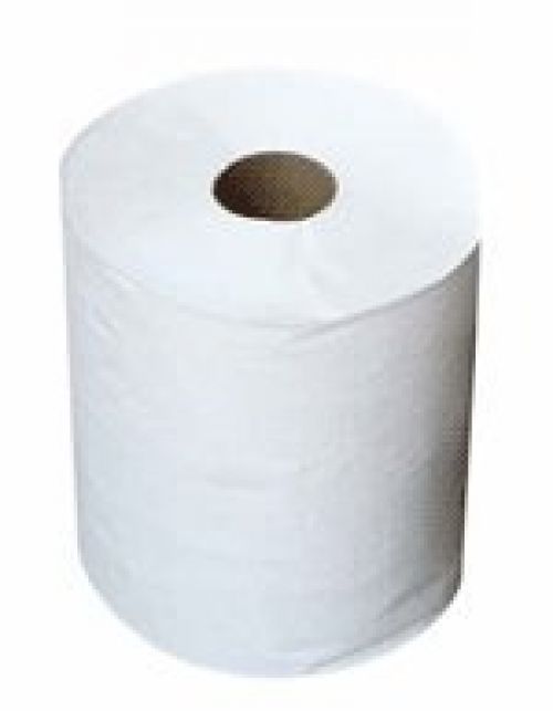 1-Ply Hardwound Paper Towel Roll 8''x600', White (12 Rolls)