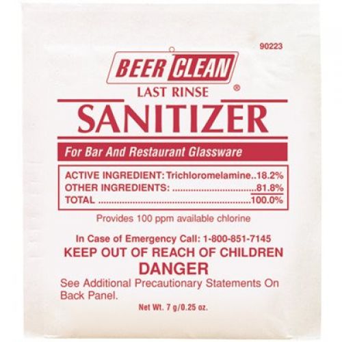 Beer Clean Pouch Pack Sanitizer Pack 100/.25 oz