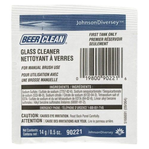 Beer Clean Pouch Pack Glass Cleaner Manual Brush Pack 100/.5 oz