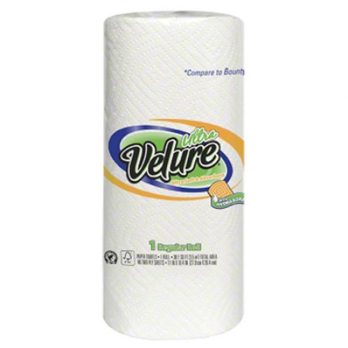 Velure Ultra 2-Ply Kitchen Paper Towel Roll 11''x10.4'', 48 Sheets, White (30 Rolls)