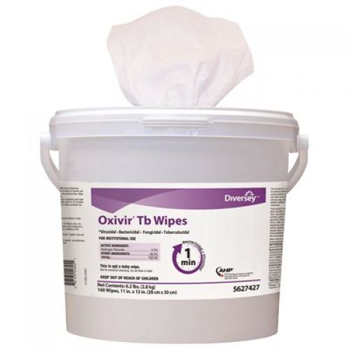 Tb One-Step AHP Cleaning & Disinfecting Wipes 11''x12'', Bucket, White (160 Per Bucket, 4 Buckets)