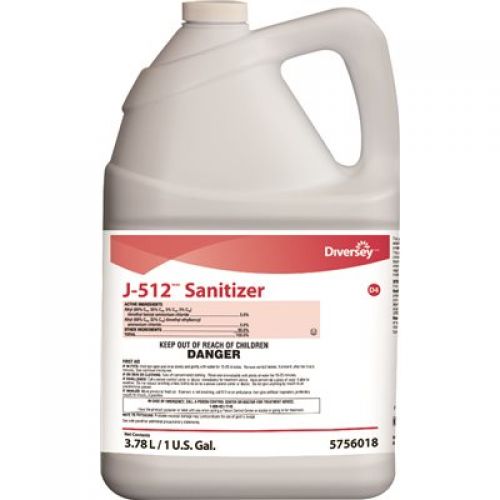 Diversey J-512 Sanitizer Manual Warewashing Sanitizer Quat-based 1 Gallon Pack 4 / cs