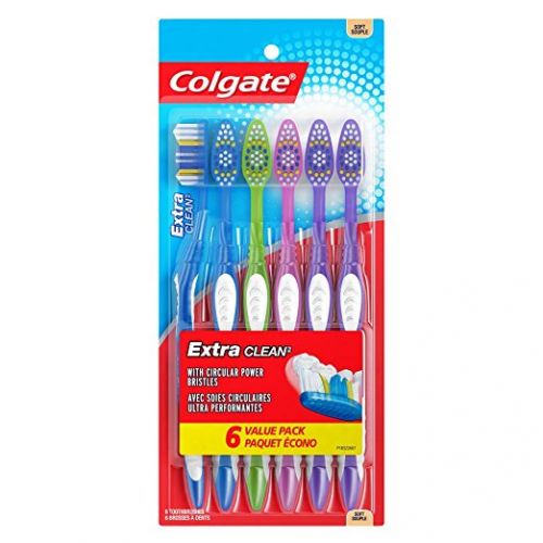 Colgate Extra Clean Toothbrush Full Head Soft 6 Count Pack 12 / cs