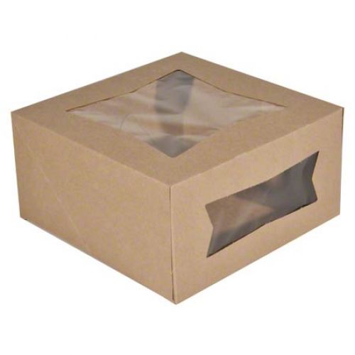 Southern 4 Cup Window Cupcake Box Kraft 8x8x4 Pack 150