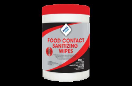 Food Contact Sanitizing Wipes 7''x9'', Canister, White (100 Per Canister, 12 Canisters)