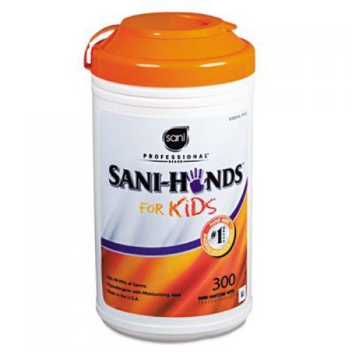 Sanitizing Wipes for Kids 7.5''x5'', Canister, White (300 Per Canister, 6 Canisters)