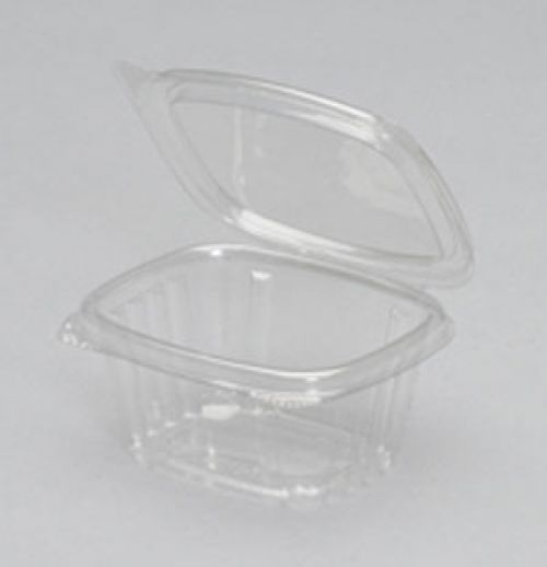 6 oz. Hinged Deli Container 4.25''x3.63''x1.88'', Clear, 100/Pack