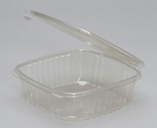48 oz. Hinged Deli Container 8''x8.5''x2.5'', Clear, 100/Pack