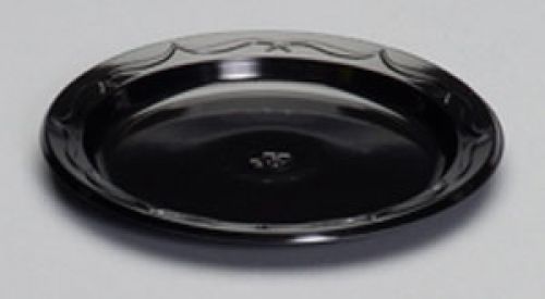 Silhouette Premium Plastic Plate 6'', Black, 125/Pack