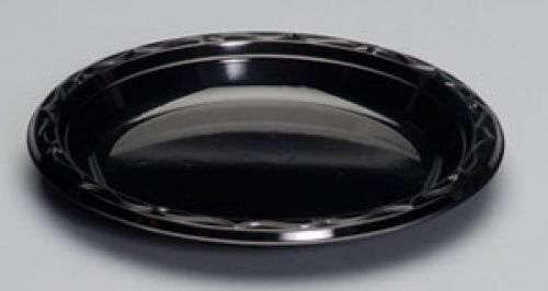 Silhouette Premium Plastic Plate 9'', Black, 100/Pack