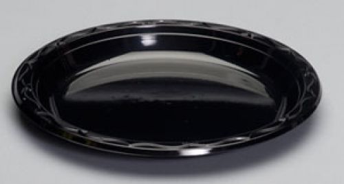 Plastic Plate Round Shape Black 26 cm (25 Units)