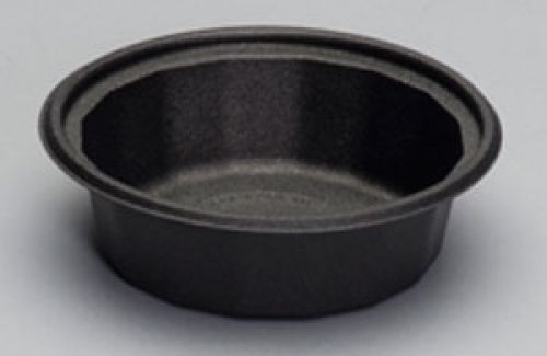 16 oz. Round Microwaveable Container Base 6.25''x2'', Black, 75/Pack