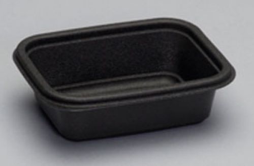 12 oz. Microwaveable Container Base 5.88''x4.63''x1.75'', Black, 75/Pack