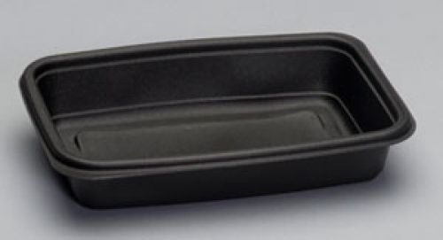 24 oz. Microwaveable Container Base 8.75''x6.13''x1.5'', Black, 75/Pack