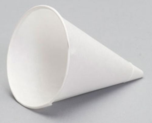 4 oz. Rolled Rim Paper Cone Cup, White, 200/Pack
