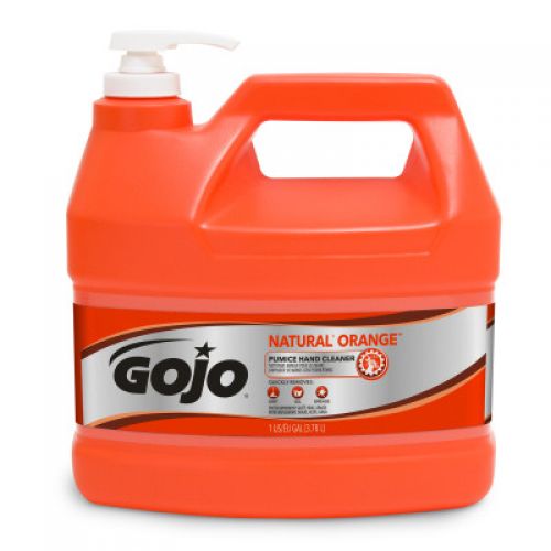 Gojo Natural Orange Pumice Hand Cleaner 1 Gallon With pump Orange Citrus Pack 4 / cs