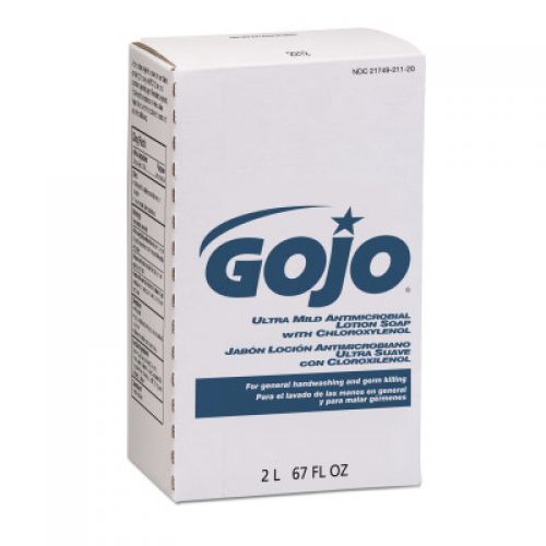Gojo Mild Antimicrobial Lotion Soap 2000 ml refills Amber Pack 4 / cs