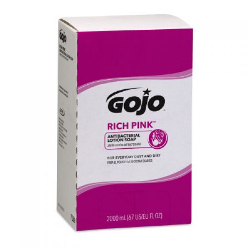 Gojo Rich Pink Antibacterial Lotion Soap 2000 ml refill Bag-in-Box Pack 4 / cs