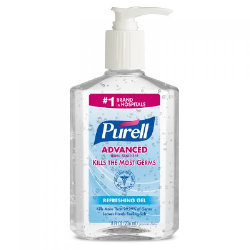 Purell Clear Instant Hand Sanitizer 8 oz Pump Bottle Clear Pack 12 / cs