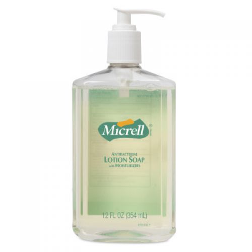 Gojo Micrell Antibacterial Lotion Soap 12 oz Pump Bottles Light Yellow Pack 12 / cs
