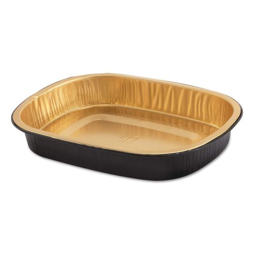 HFA Small Entree Pan With Dome Lid Black & Gold Gourmet To Go Pack 100 / 100