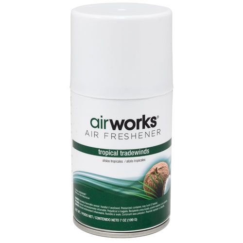 AirWorks Metered Aerosol Air Fresheners Tropical Tradewinds Pack 12 / cc