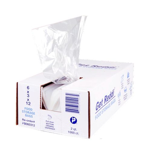 3.5 Quart Low Density Poly Food Bag 6''x3''x15'' 0.68mil, Clear (1000 Per Case)