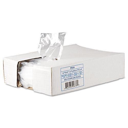Low Density Flip Lip Sandwhich & Silveware Bag 3.5''x10''x1.5'' 0.7mil, Clear (2000 Per Case)