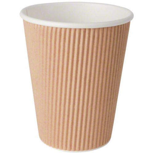 Imex 12 oz Ripple Paper Hot Cup Kraft Pack 20 / 25