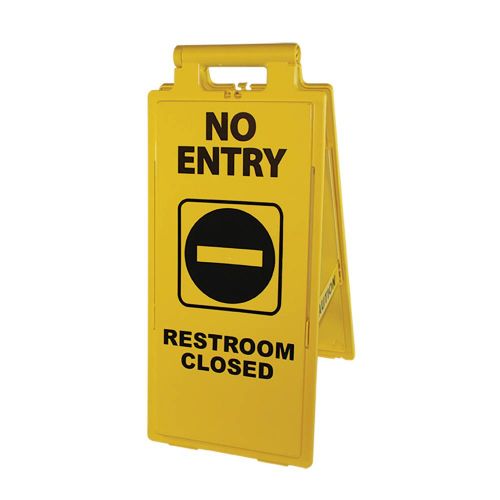 Impact Floor Sign No Entry/Restroom Closed Pack EA