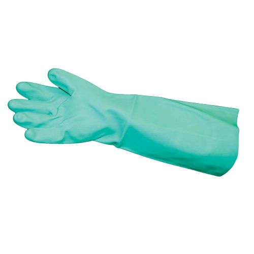 Impact Unlined 18" Nitrile Gloves Large Green FDA 1 pair bag Pack 12 pair / dz