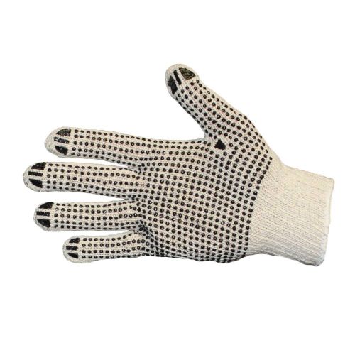 Impact String Knit PVC Dotted Gloves Both sided Natural Pack 12 pair / dz