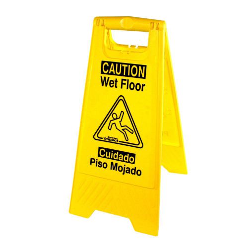 Impact Wet Floor Sign Yellow English/Spanish Pack 1 EA
