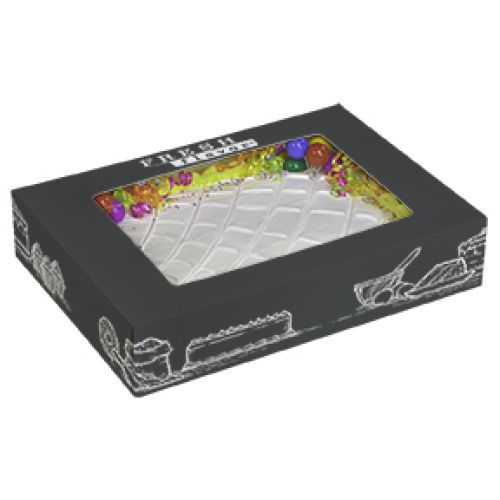 Inno-Pak 19x14x4 Half Sht Cake Ctn With Window .022 SBS "Fresh Flavor" Print Pack 50 / cs