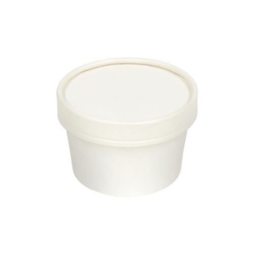 Inno-Pak 8 / 10oz Soup Cup With White Paper Lid White Combo Pack Pack 250 / 250