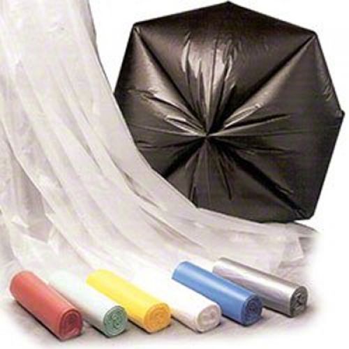 45 Gal. High Density Institutional Can Liner 40''x48'' 14mic, Clear (25 Per Roll, 10 Rolls)