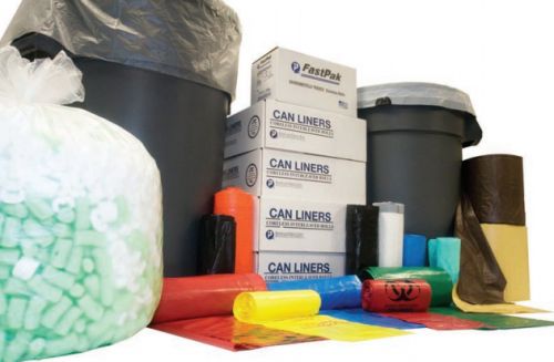 45 Gal. High Density Institutional Can Liner 40''x48'' 22mic, Black (25 Per Roll, 6 Rolls)