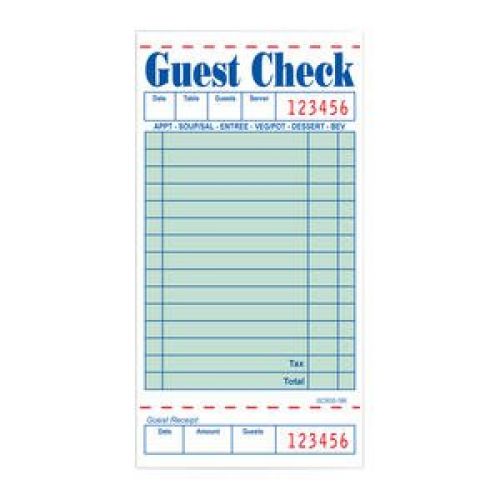 JRMI Guest Check Green 3.5x6.75 Pack 50/50
