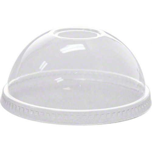 Karat Cup Clear Dome Lid With Hole fits 16-24 oz PET Cups Pack 1000