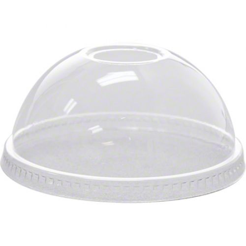 Karat Cup Clear Dome Lid With Hole fits 16-24 oz PET Cups Pack 1000