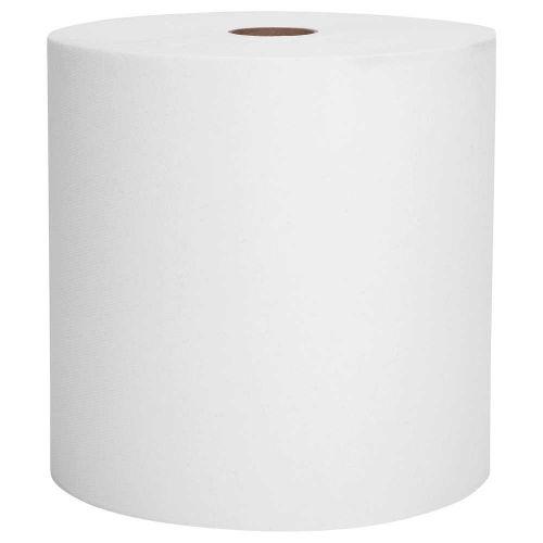 Essential High Capacity 1-Ply Hardwound Paper Towel Roll 8''x1000', White (12 Rolls)