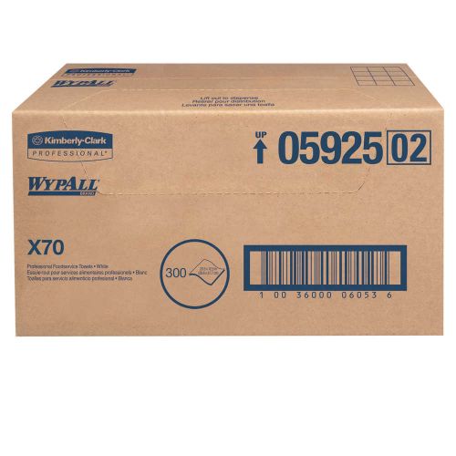 X70 1/4 Fold Professional Foodservice Towel Wipers 12.5''x23.5'', Box, White (300 Per Box, 1 Box)