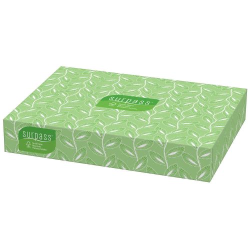 2-Ply Facial Tissue 8''x8.3'', Flat Box, White (100 per Box, 30 Boxes)