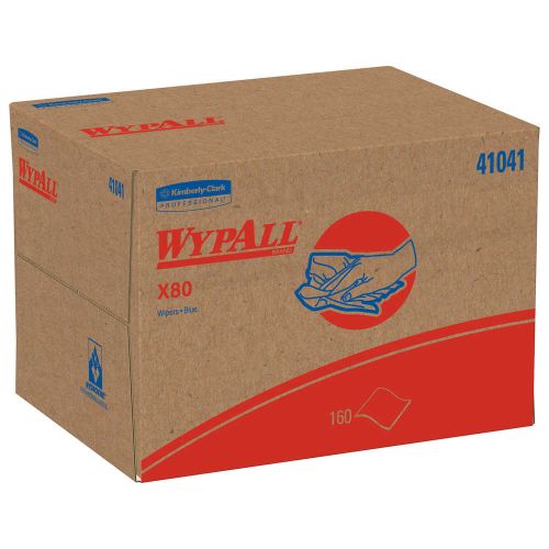 X80 General Purpose Wipers 12.5''x16.8'', Pop-Up Box, Blue (160 Per Box, 1 Box)