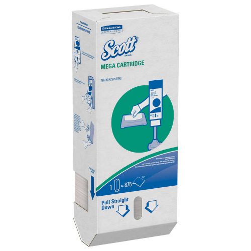 Mega Cartridge In-Counter Disposable Napkins 6.5''x8.4'', Box, White (875 Per Box, 6 Boxes)