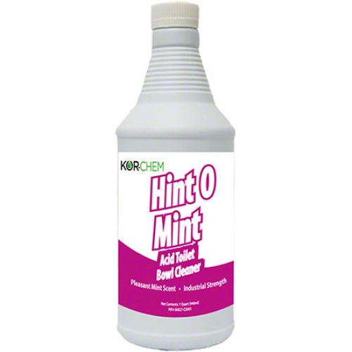 Kor Chem Hint-O-Mint Toilet Bowl Cleaner Acid 1 Quart Pack 12 / cs