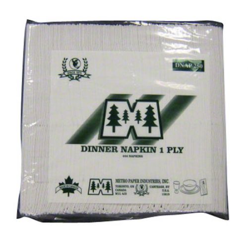 1/8 Fold 1-Ply Dinner Napkins 15''x16'', Pack, White (300 Per Pack, 10 Packs)