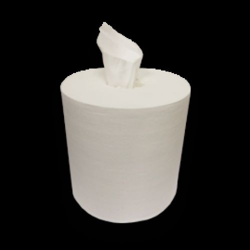Premium 1-Ply DRC Centerpull Paper Towel Roll 8'', 320 Sheets, White (6 Rolls)