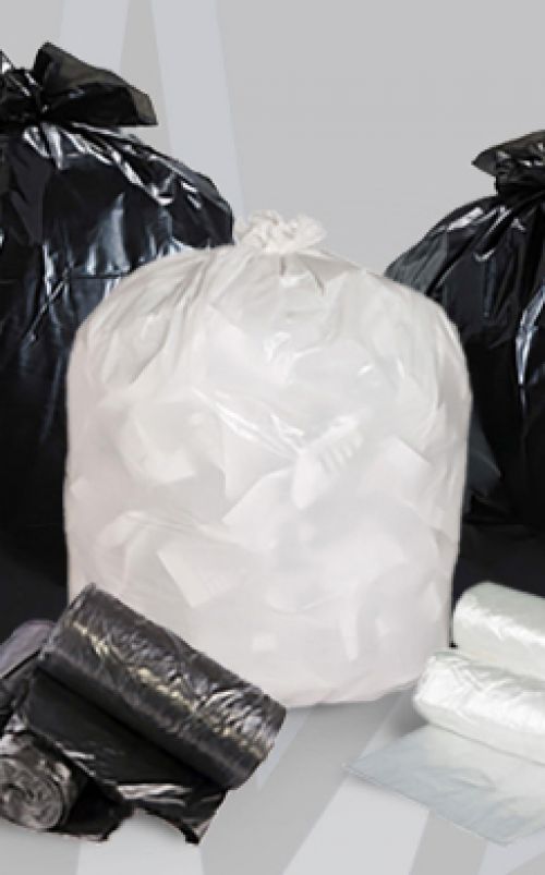 45 Gal. High Density Interleaved Can Liner 40''x46'' 90 lb. Dry Cap., Clear (25 Per Roll, 6 Rolls)